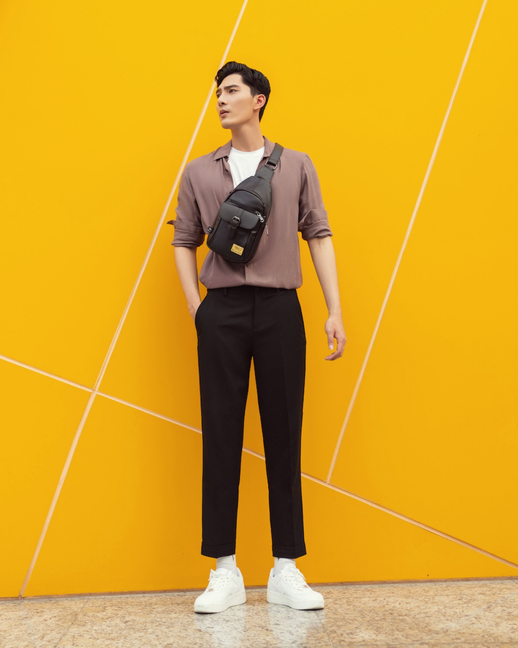 Túi da đeo ngực Three-Box | MS6356