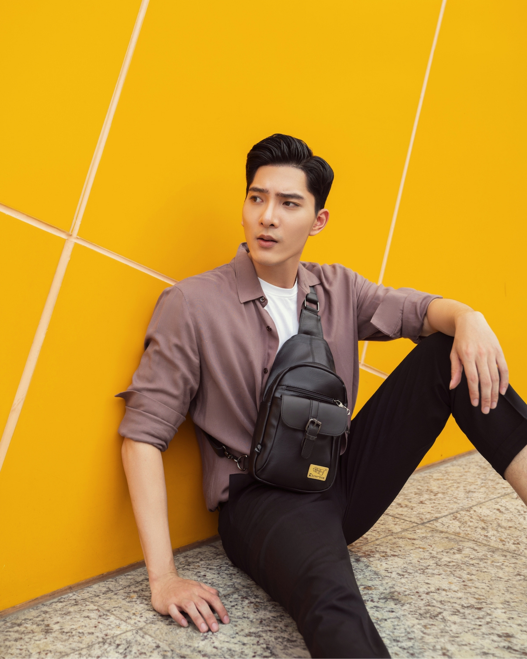 Túi da đeo ngực Three-Box | MS6356