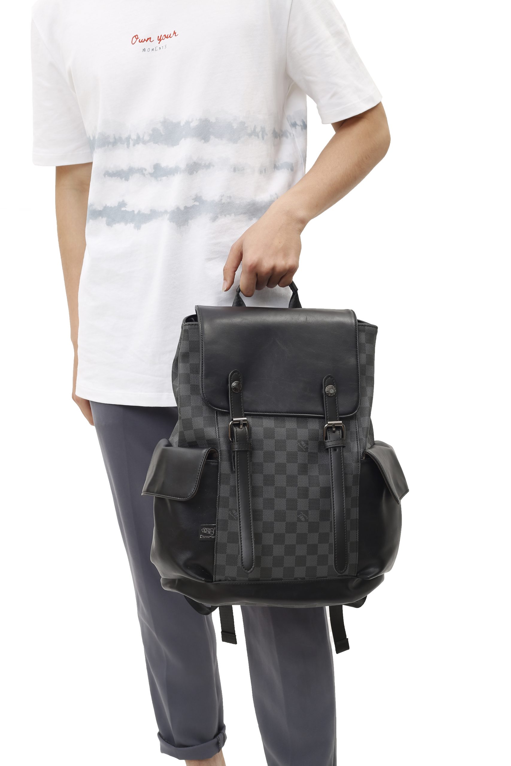 Ba lo da Unisex Three Box hoa tiet Damier Graphite Damier Brown 2021 BL8053 1 scaled