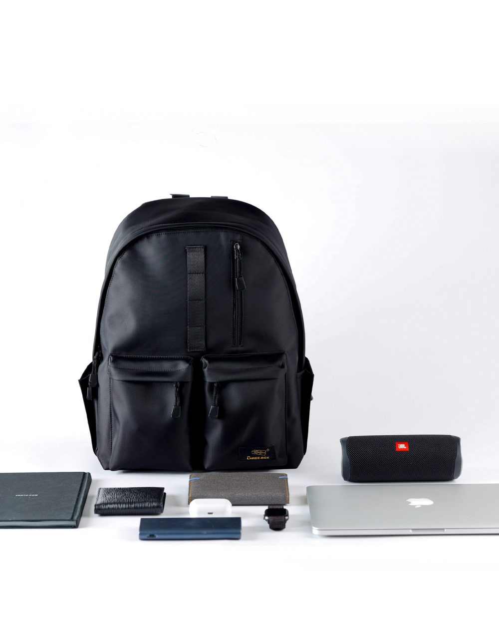 Balo Oxford nam nu Dynamic nhieu ngan da nang thuong hieu Three Box Den 2