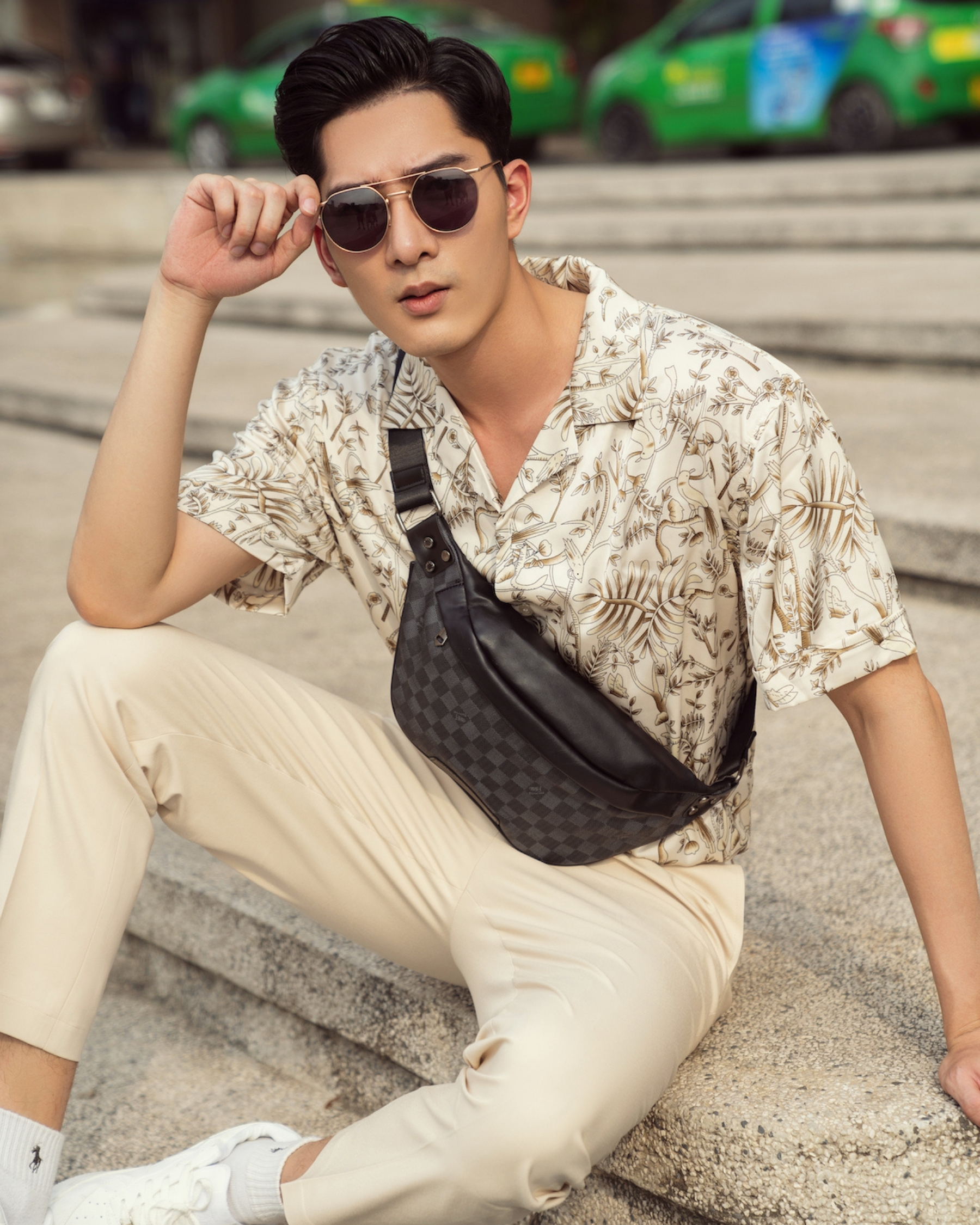 Túi bao tử đeo ngực Damier MONGA | MS1377